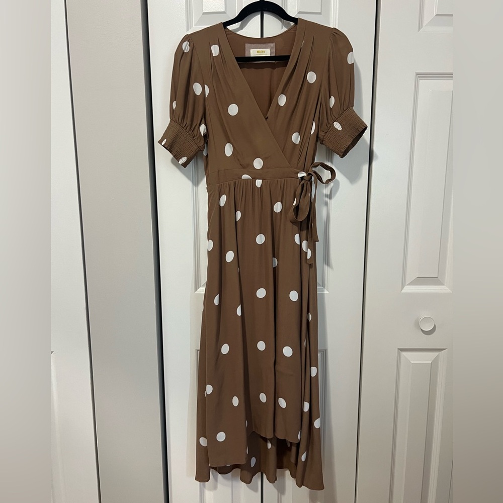 Anthropologie Maeve Bernice Polka Dot Wrap Dress (Size 4) - Picture 5 of 10
